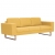 Sofa 3-osobowa, tapicerowana tkaniną, żółta