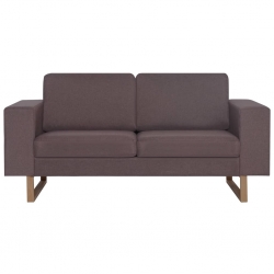 Sofa 2-osobowa, tapicerowana tkaniną, taupe