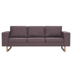3-osobowa sofa tapicerowana tkaniną, taupe