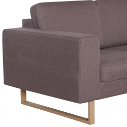 3-osobowa sofa tapicerowana tkaniną, taupe