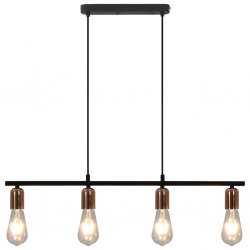 Żyrandol, żarówki żarnikowe, 2 W, czarno-miedziana, 80 cm, E27
