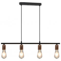 Żyrandol, żarówki żarnikowe, 2 W, czarno-miedziana, 80 cm, E27