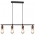 Żyrandol, żarówki żarnikowe, 2 W, czarno-miedziana, 80 cm, E27