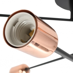 Lampa sufitowa, czarno-miedziana, E27