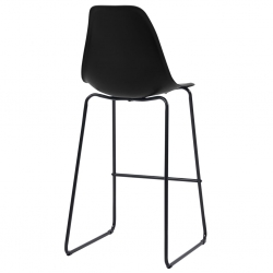 Krzesła barowe, 2 szt., czarne, plastik