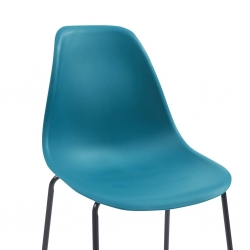 Krzesła barowe, 4 szt., turkusowe, plastik