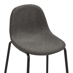 Krzesła barowe, 2 szt., ciemnoszare, tapicerowane tkaniną