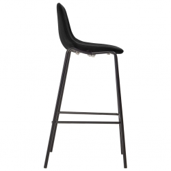 Krzesła barowe, 4 szt., czarne, tapicerowane tkaniną