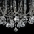 Lampa sufitowa z kryształkami i koralikami, srebrna, okrągła
