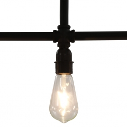 Lampa sufitowa, czarna, 3 żarówki E27