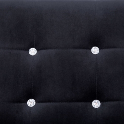 2-osobowa sofa z podłokietnikami, czarna, chrom i aksamit