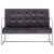 2-osobowa sofa z podłokietnikami, ciemnoszara, chrom i aksamit