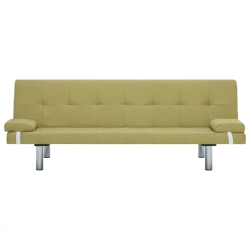 Kanapa rozkładana z dwiema poduszkami, zielona, poliester