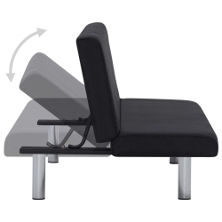 Sofa, rozkładana, czarna, poliester