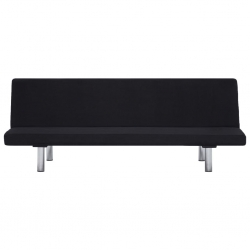 Sofa, rozkładana, czarna, poliester