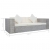 3-osobowa sofa z poduszkami, szara, naturalny rattan