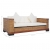 3-osobowa sofa z poduszkami, brązowa, naturalny rattan