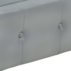 2-osobowa sofa Chesterfield, szara, skóra naturalna