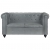 2-osobowa sofa Chesterfield, szara, skóra naturalna