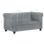 2-osobowa sofa Chesterfield, szara, skóra naturalna