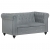 2-osobowa sofa Chesterfield, szara, skóra naturalna