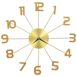 Zegar ścienny, metal, 50 cm, złoty