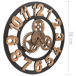 Zegar ścienny, metalowy, 58 cm, złoto-czarny