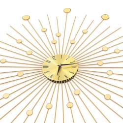 Zegar ścienny, metal, 70 cm, złoty