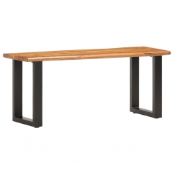 Ławka z naturalną krawędzią, 110 cm, drewno akacjowe i stal