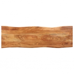 Ławka z naturalną krawędzią, 110 cm, drewno akacjowe i stal