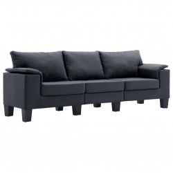 3-osobowa sofa, ciemnoszara, tapicerowana tkaniną