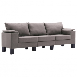 3-osobowa sofa, taupe, tapicerowana tkaniną