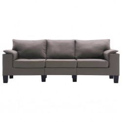 3-osobowa sofa, taupe, tapicerowana tkaniną