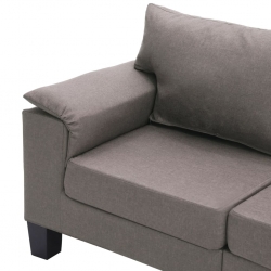 3-osobowa sofa, taupe, tapicerowana tkaniną
