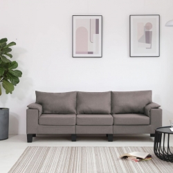 3-osobowa sofa, taupe, tapicerowana tkaniną