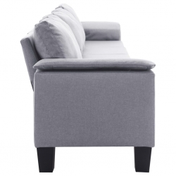5-osobowa sofa, jasnoszara, tapicerowana tkaniną