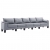 5-osobowa sofa, jasnoszara, tapicerowana tkaniną