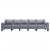 5-osobowa sofa, jasnoszara, tapicerowana tkaniną