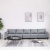 5-osobowa sofa, jasnoszara, tapicerowana tkaniną