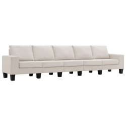 5-osobowa sofa, kremowa, tapicerowana tkaniną