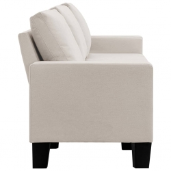 5-osobowa sofa, kremowa, tapicerowana tkaniną