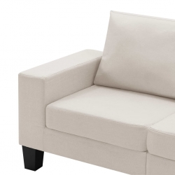 5-osobowa sofa, kremowa, tapicerowana tkaniną