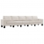 5-osobowa sofa, kremowa, tapicerowana tkaniną