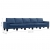 5-osobowa sofa, niebieska, tapicerowana tkaniną