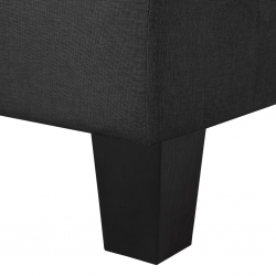 5-osobowa sofa, czarna, tapicerowana tkaniną
