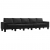 5-osobowa sofa, czarna, tapicerowana tkaniną