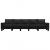 5-osobowa sofa, czarna, tapicerowana tkaniną