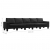 5-osobowa sofa, czarna, tapicerowana tkaniną