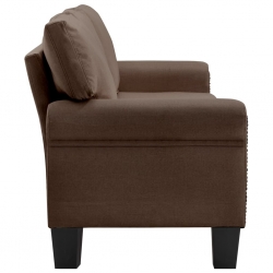 3-osobowa sofa, brązowa, tapicerowana tkaniną