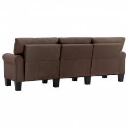 3-osobowa sofa, brązowa, tapicerowana tkaniną